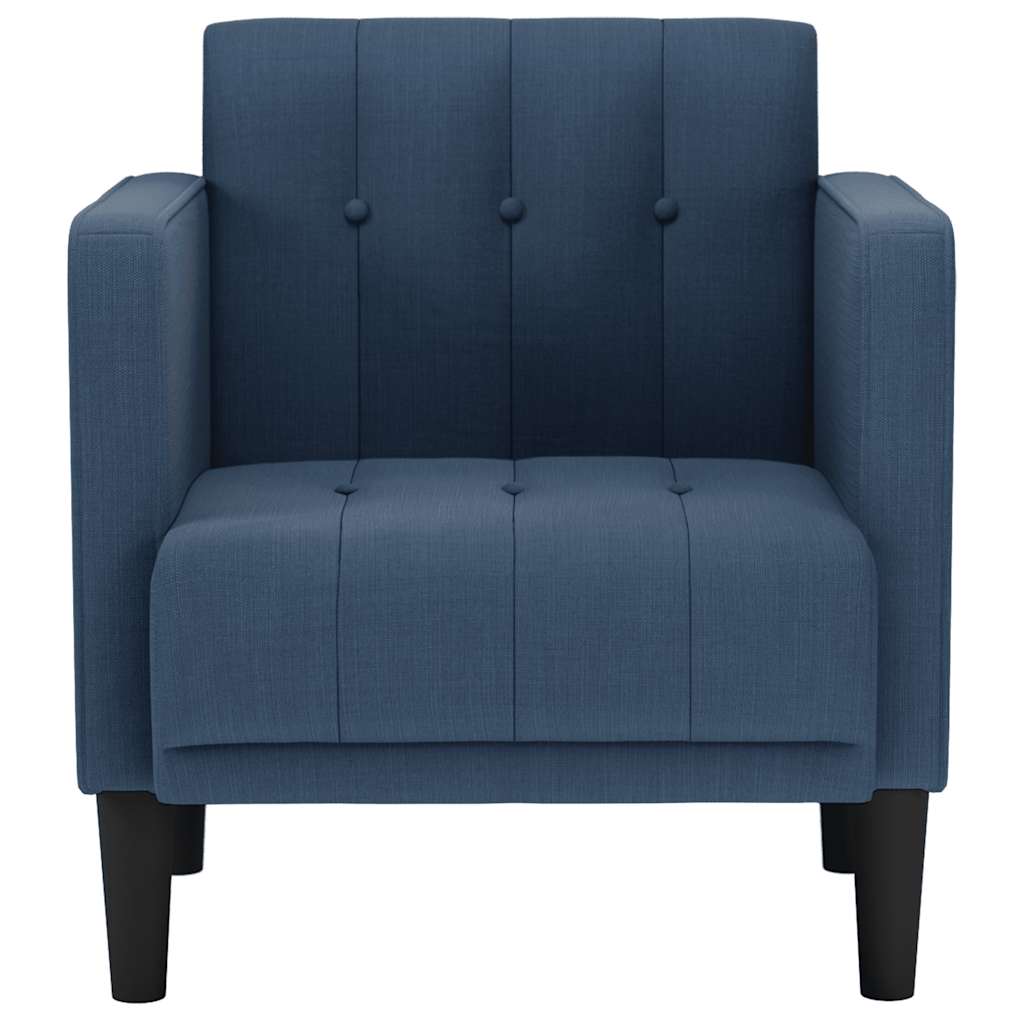 Poltrona com apoio de braços 53 cm tecido azul