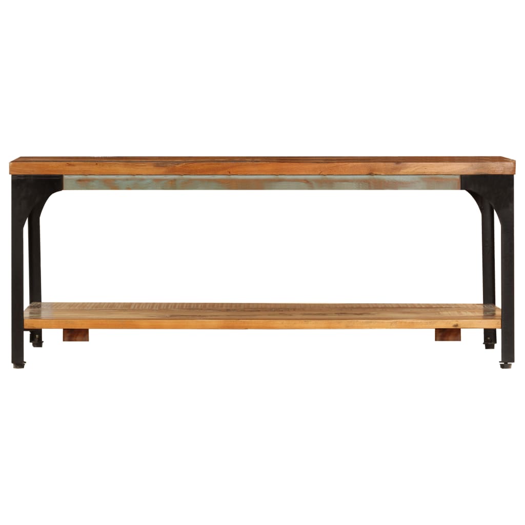 Mesa centro c/ prateleira 100x60x35cm madeira recuperada maciça
