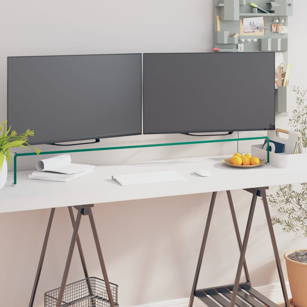 Suporte de TV/monitores em vidro transparente 120x30x13 cm