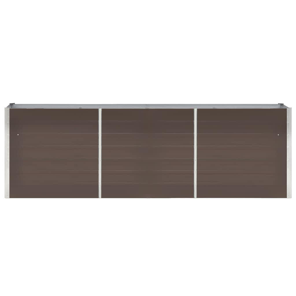 Canteiro elevado de jardim aço galvanizado 240x40x77cm castanho