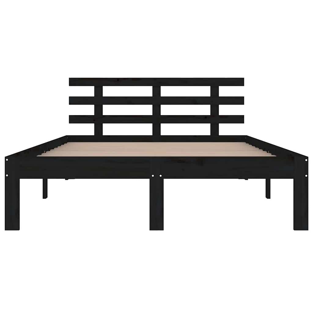 Estrutura de cama 200x200 cm madeira maciça preto