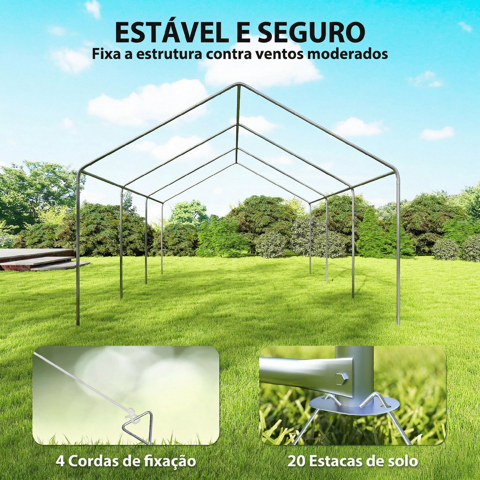Tenda para festas 4x6 m, tenda de jardim com paredes removíveis, 2 portas e janelas upf30+ para casamentos, cinzento e branco