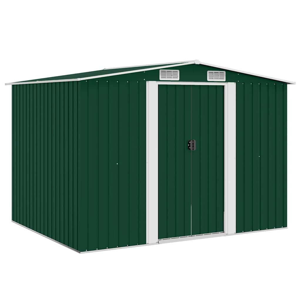 Abrigo de jardim metal verde 257x205x178 cm