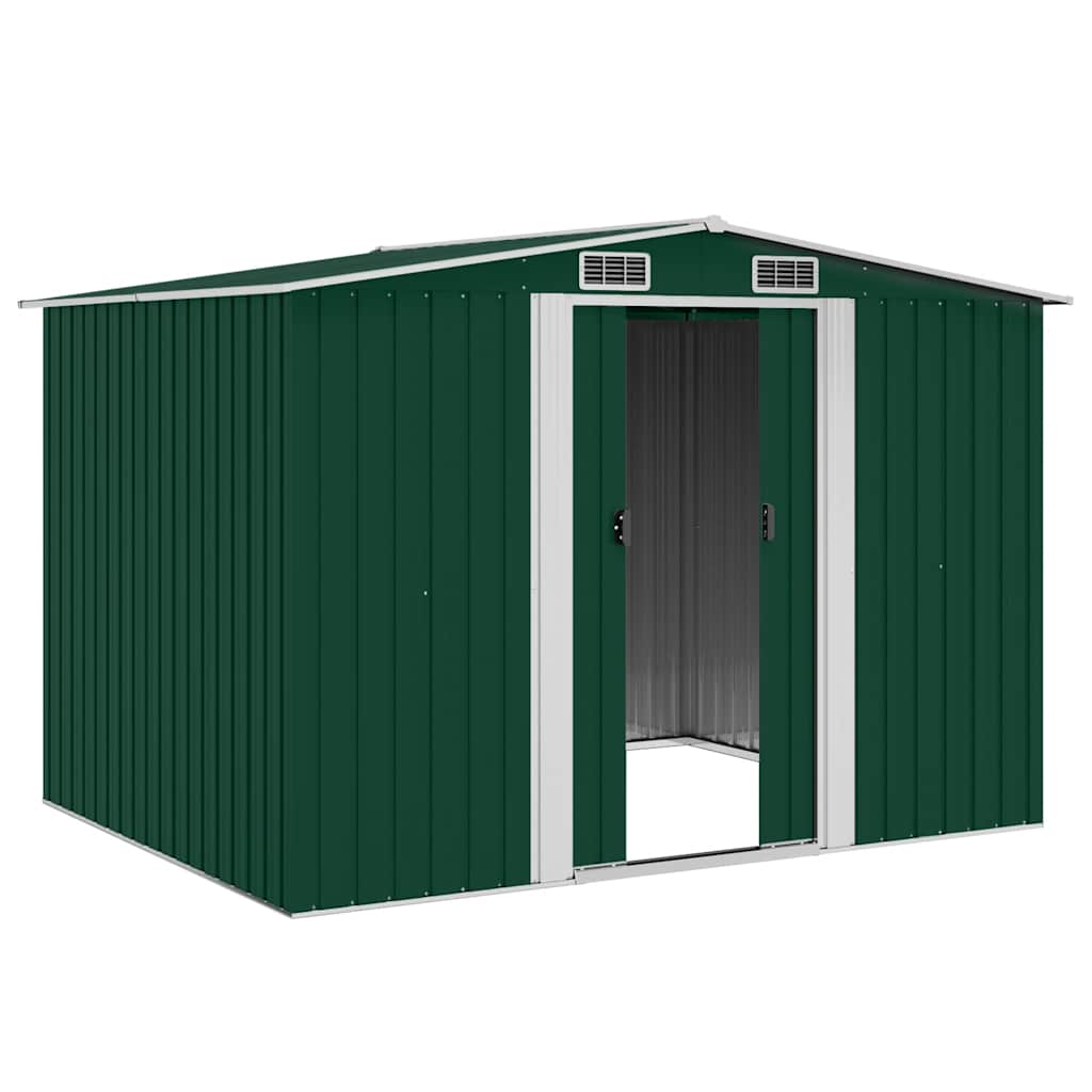 Abrigo de jardim metal verde 257x205x178 cm