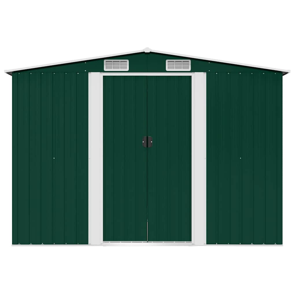 Abrigo de jardim metal verde 257x205x178 cm