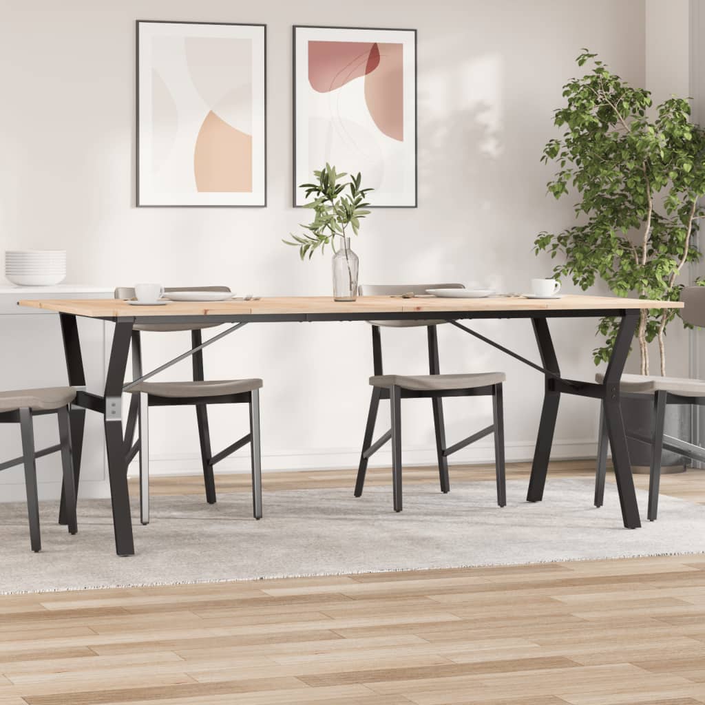 Mesa de jantar estrutura em y 200x100x75 cm pinho/aço