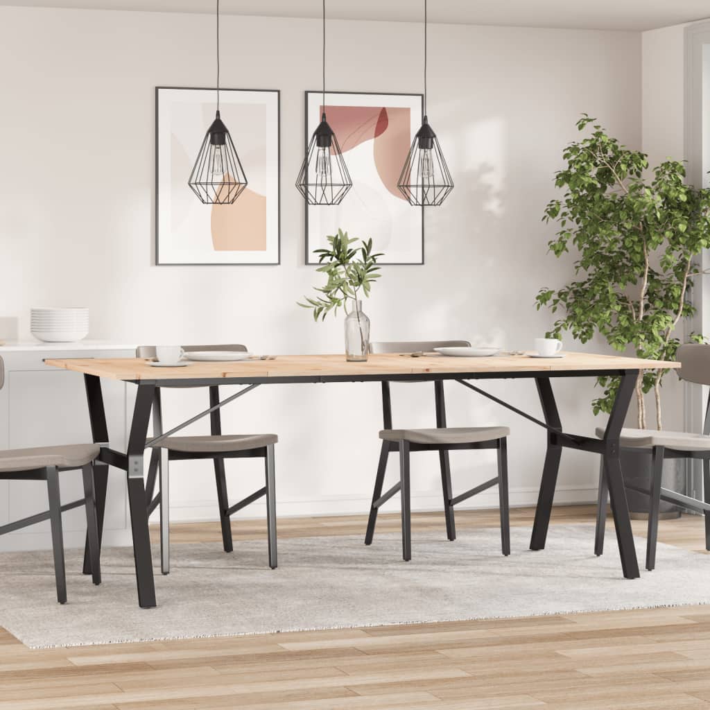 Mesa de jantar estrutura em y 200x100x75 cm pinho/aço