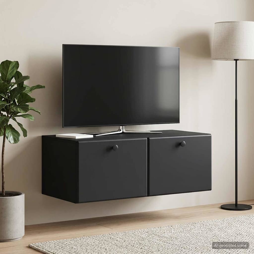 Gabinete de TV de parede 78,5 x 41 x 30 cm preto