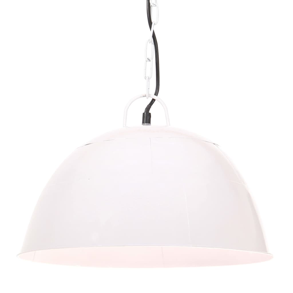 Candeeiro suspenso vintage indust. redondo 25 w 41 cm e27 branco