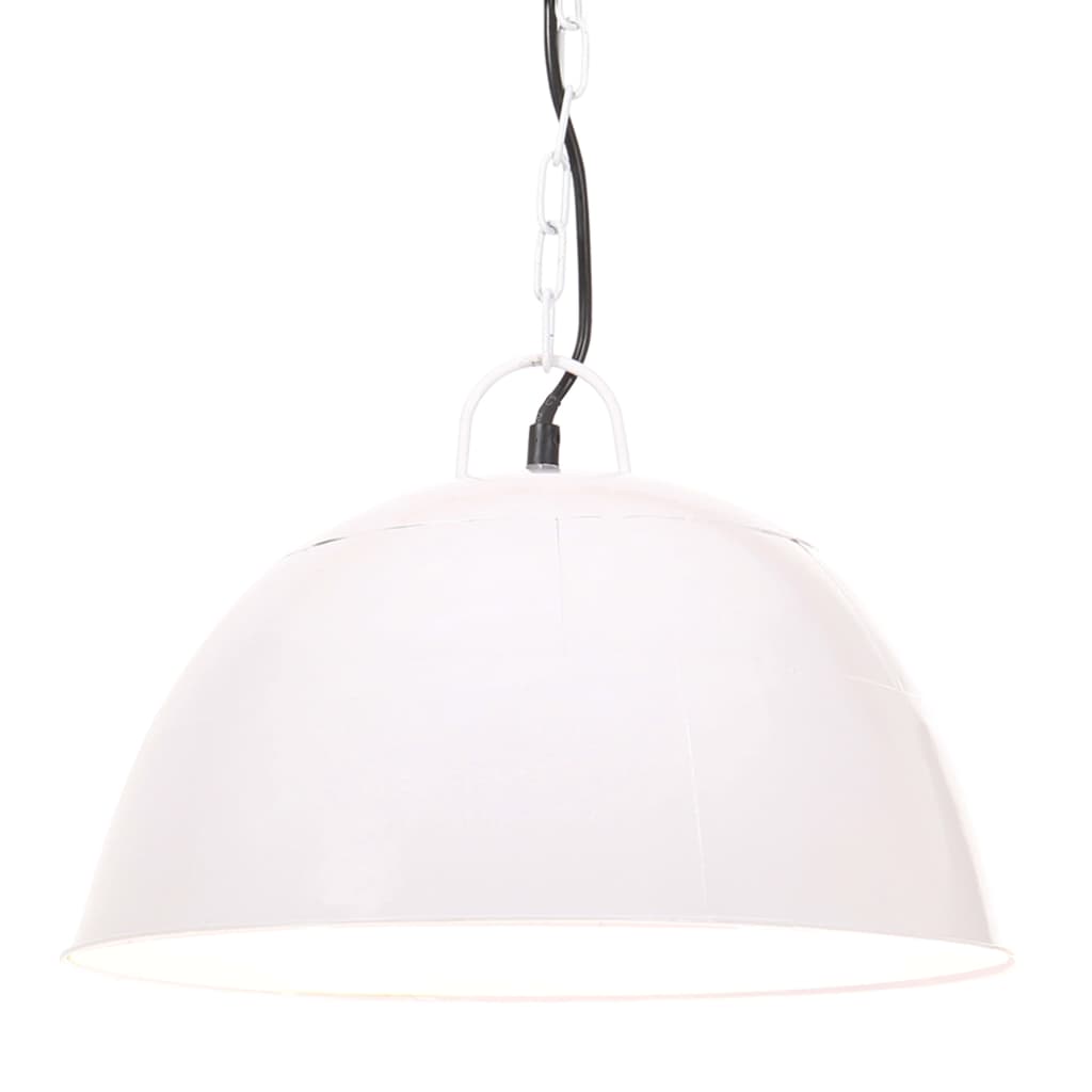 Candeeiro suspenso vintage indust. redondo 25 w 41 cm e27 branco