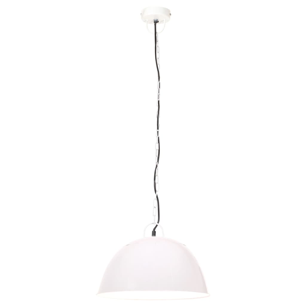 Candeeiro suspenso vintage indust. redondo 25 w 41 cm e27 branco