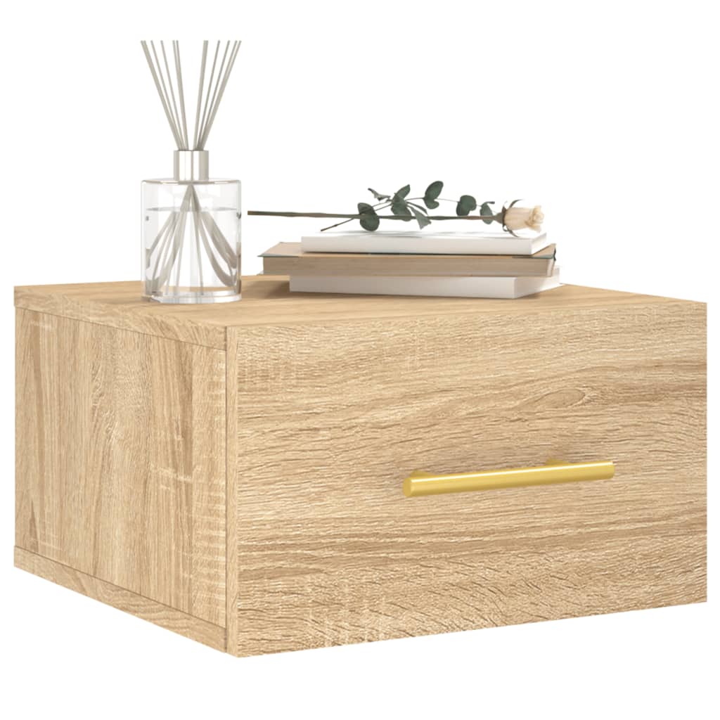 Mesa de cabeceira montagem na parede 35x35x20 cm cor sonoma