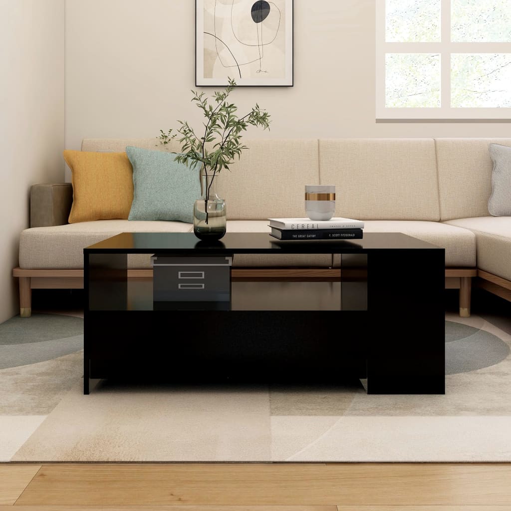 Mesa de centro 102x55x42 cm derivados de madeira preto