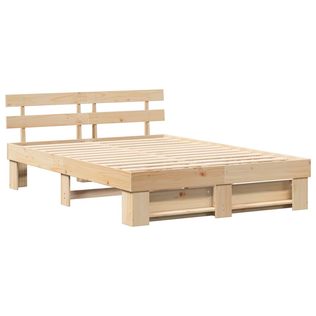Estrutura da cama com cabeceira castanho 150 x 200 cm