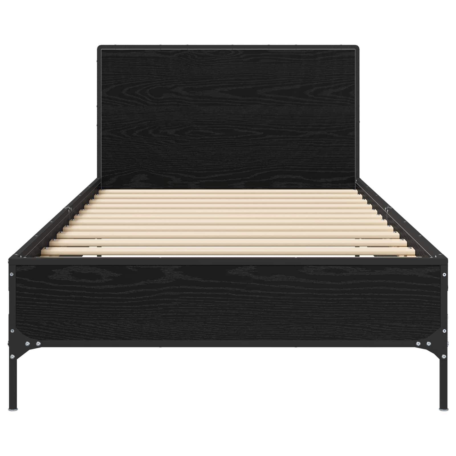 Estrutura de cama com cabeceira carvalho preto 80 x 200 cm