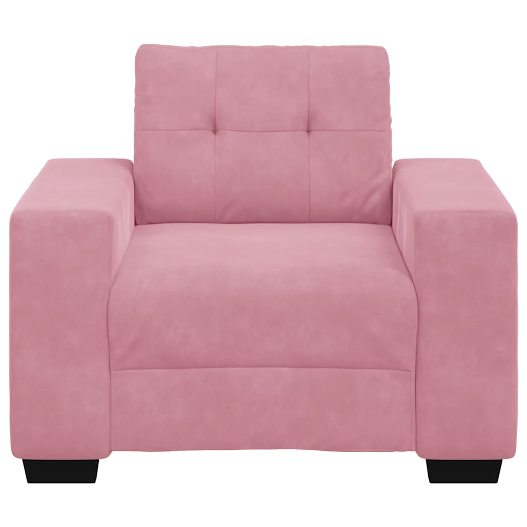 Poltrona de veludo rosa 100x78x80 cm
