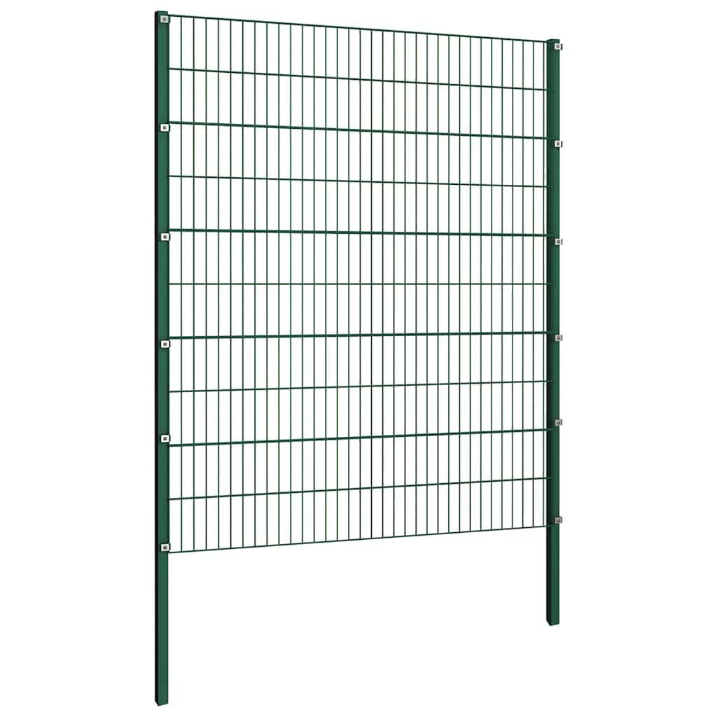 Painel de vedação com postes de ferro 867x200 cm verde