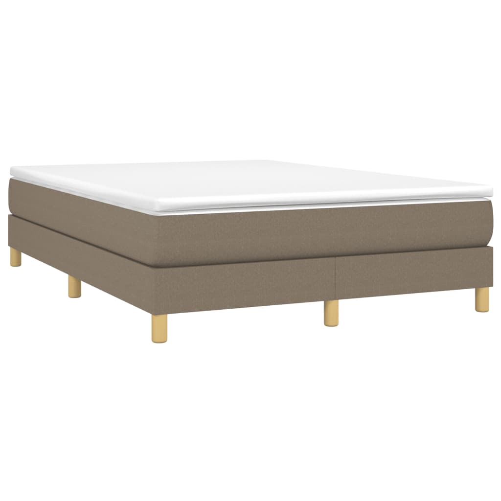 Estrutura de cama com molas 140x190 cm tecido castanho-acinzentado