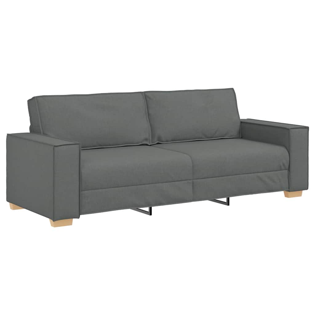 Sofá de 3 lugares cinza escuro 220x78x84 cm tecido