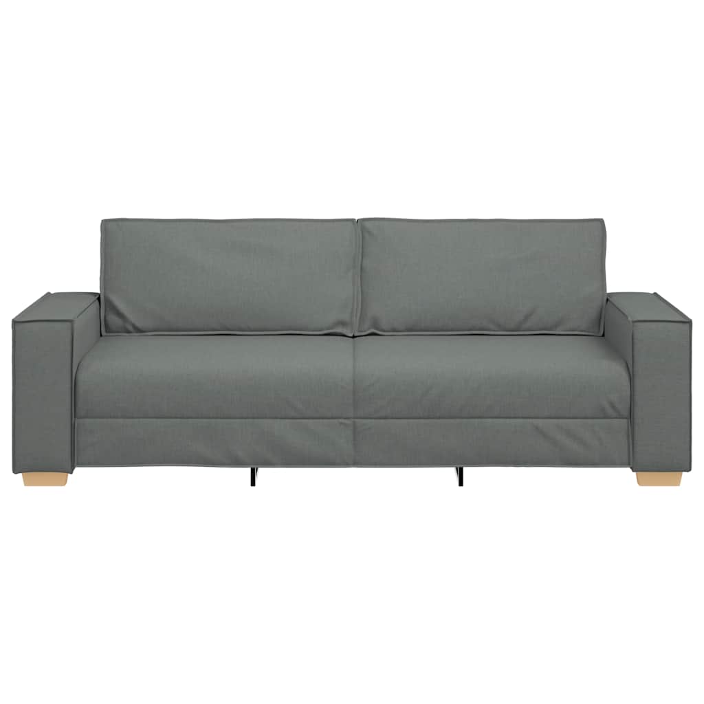 Sofá de 3 lugares cinza escuro 220x78x84 cm tecido