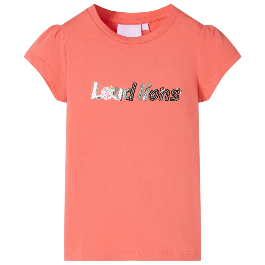 T-shirt de manga curta para criança cor coral 116