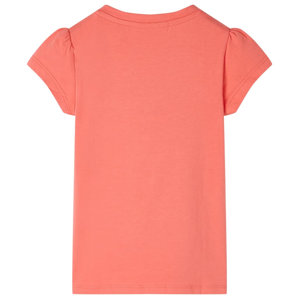 T-shirt de manga curta para criança cor coral 116