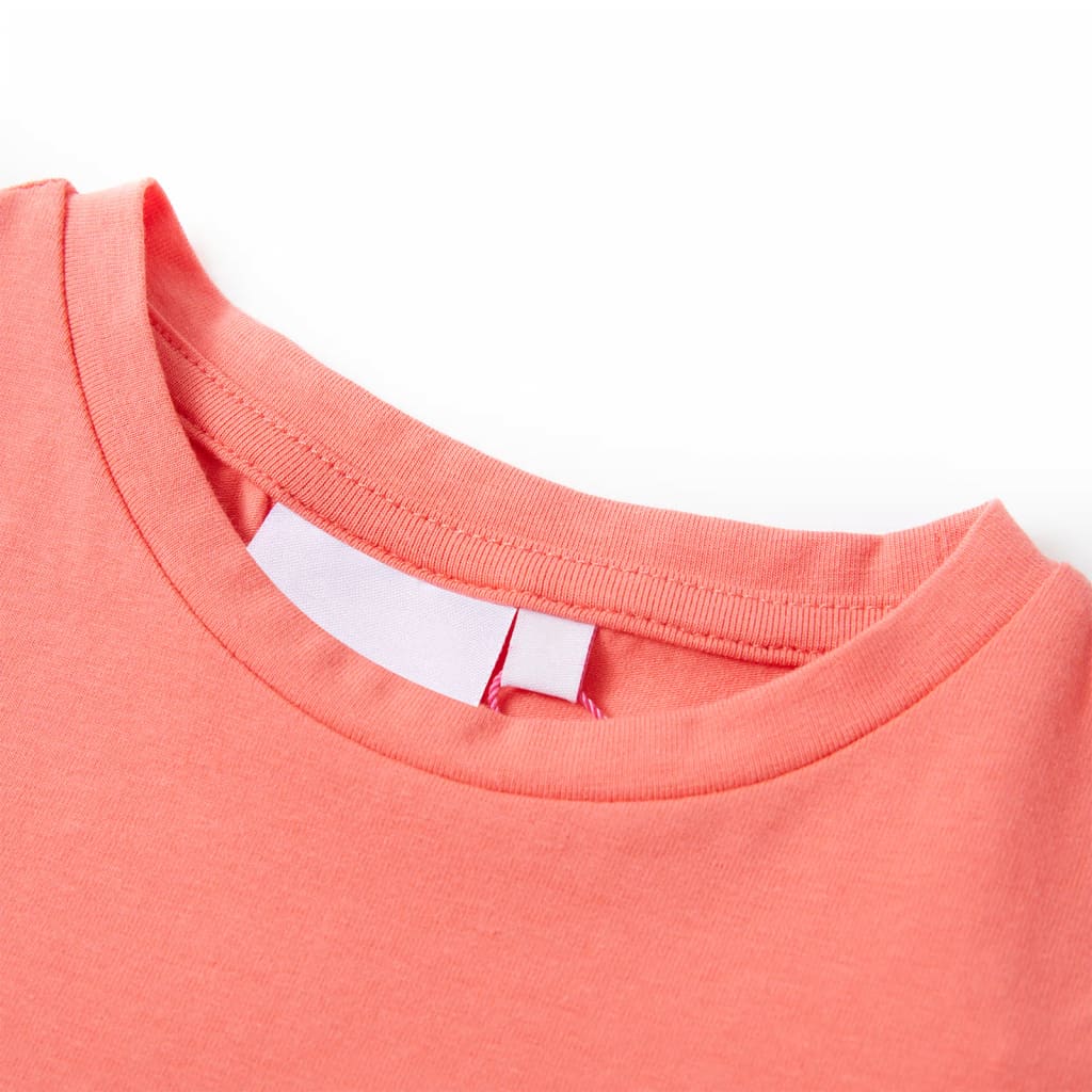 T-shirt de manga curta para criança cor coral 116