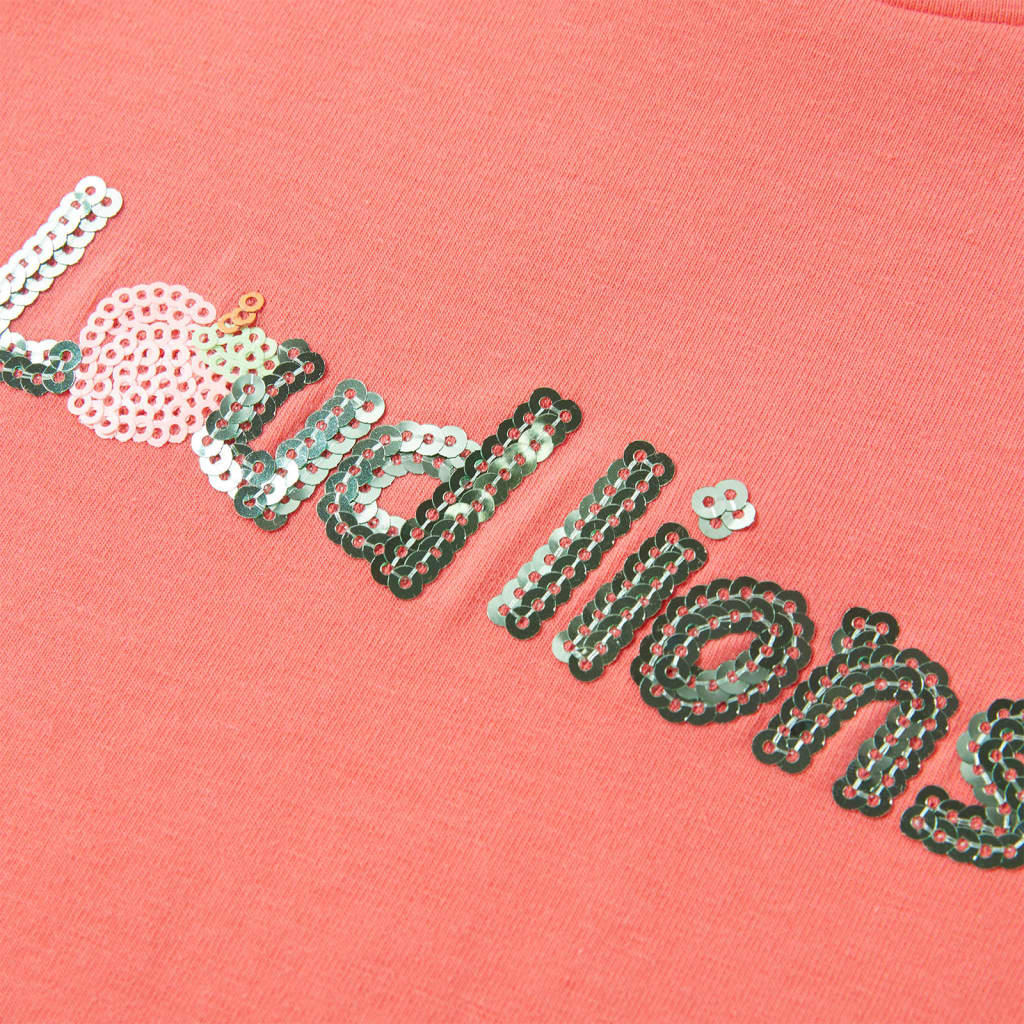 T-shirt de manga curta para criança cor coral 116