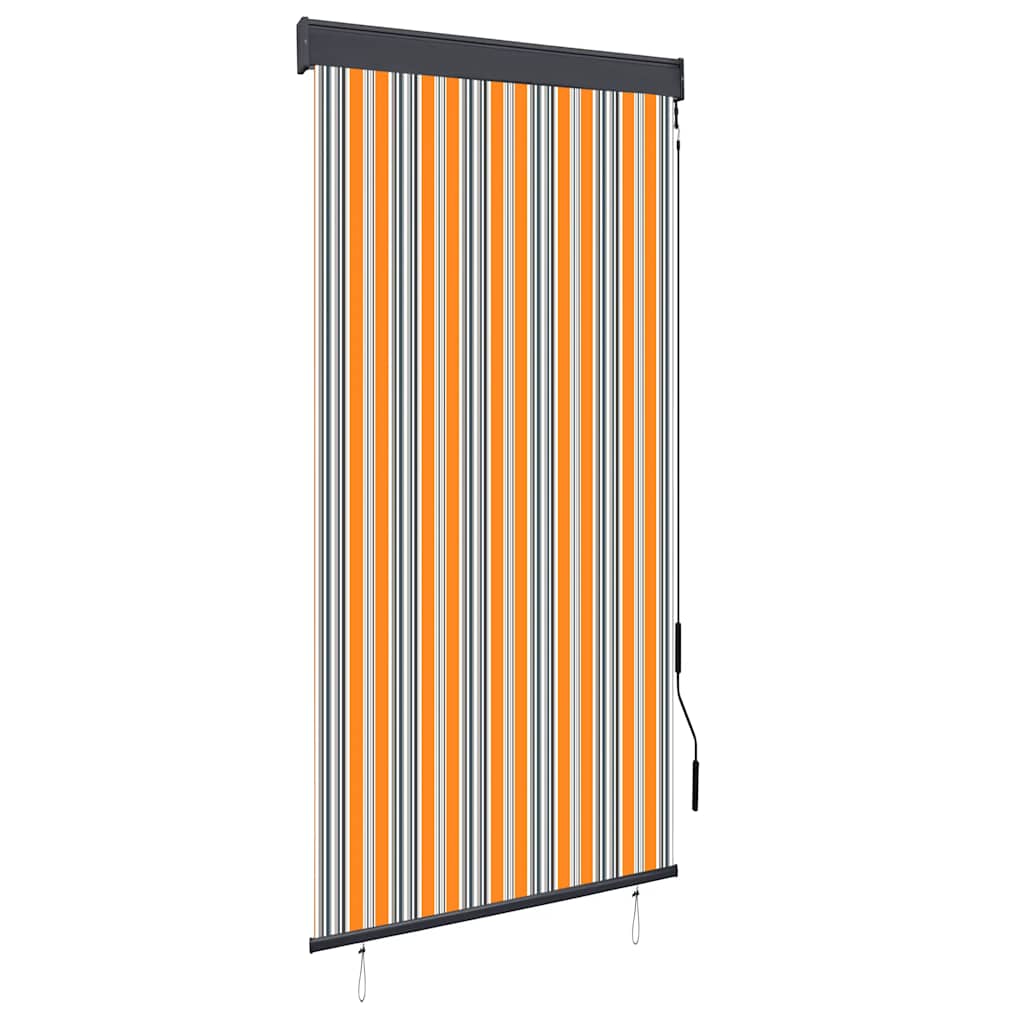 Estore de rolo para exterior 100x250 cm amarelo e azul