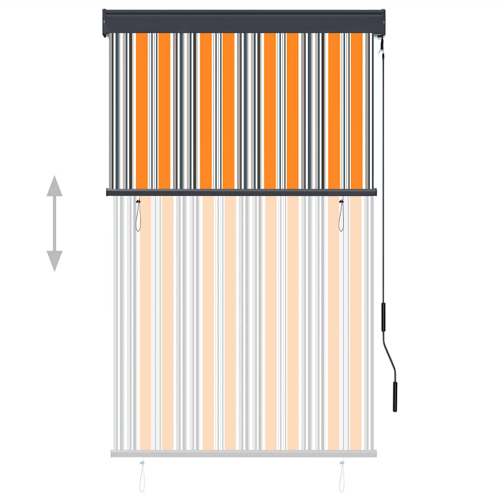 Estore de rolo para exterior 100x250 cm amarelo e azul