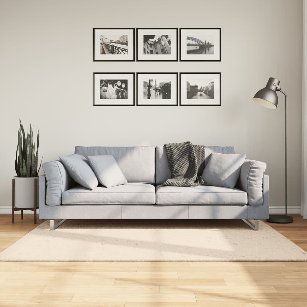 Tapete pelo curto macio e lavável huarte 120x170 cm bege