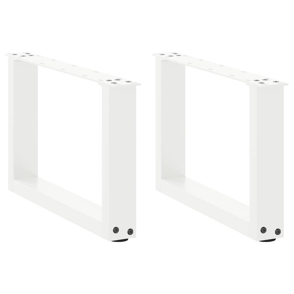 Pés para mesa de centro em formato de u, 2 peças, branco, 50x(30-31) cm, aço