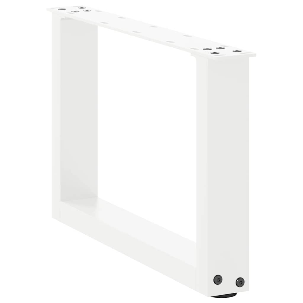 Pés para mesa de centro em formato de u, 2 peças, branco, 50x(30-31) cm, aço