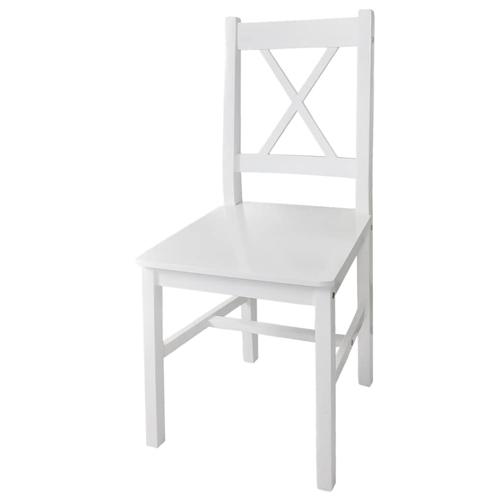 Cadeiras de jantar 4 pcs madeira de pinho branco
