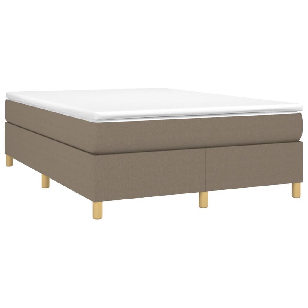 Estrutura de cama com molas 140x190 cm tecido castanho-acinzentado