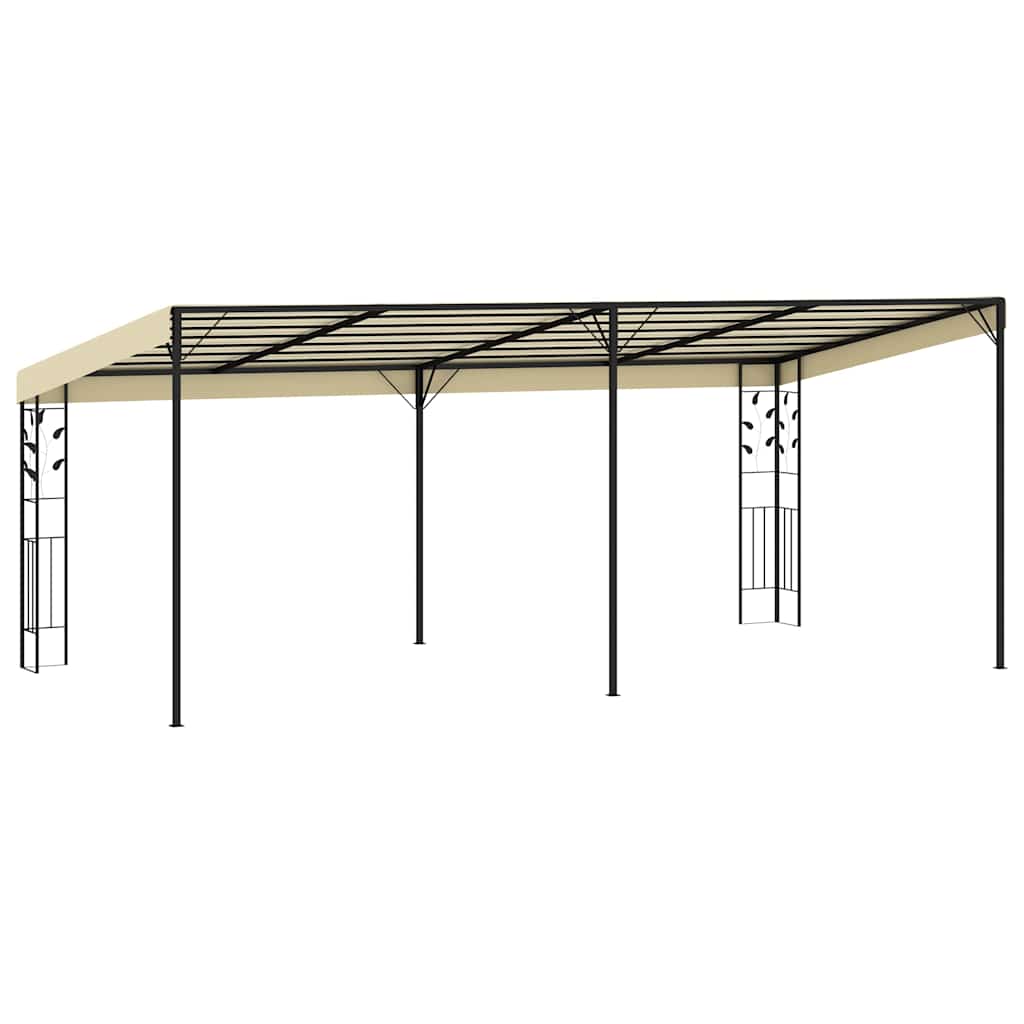 Gazebo de parede 6x3x2,5 m creme