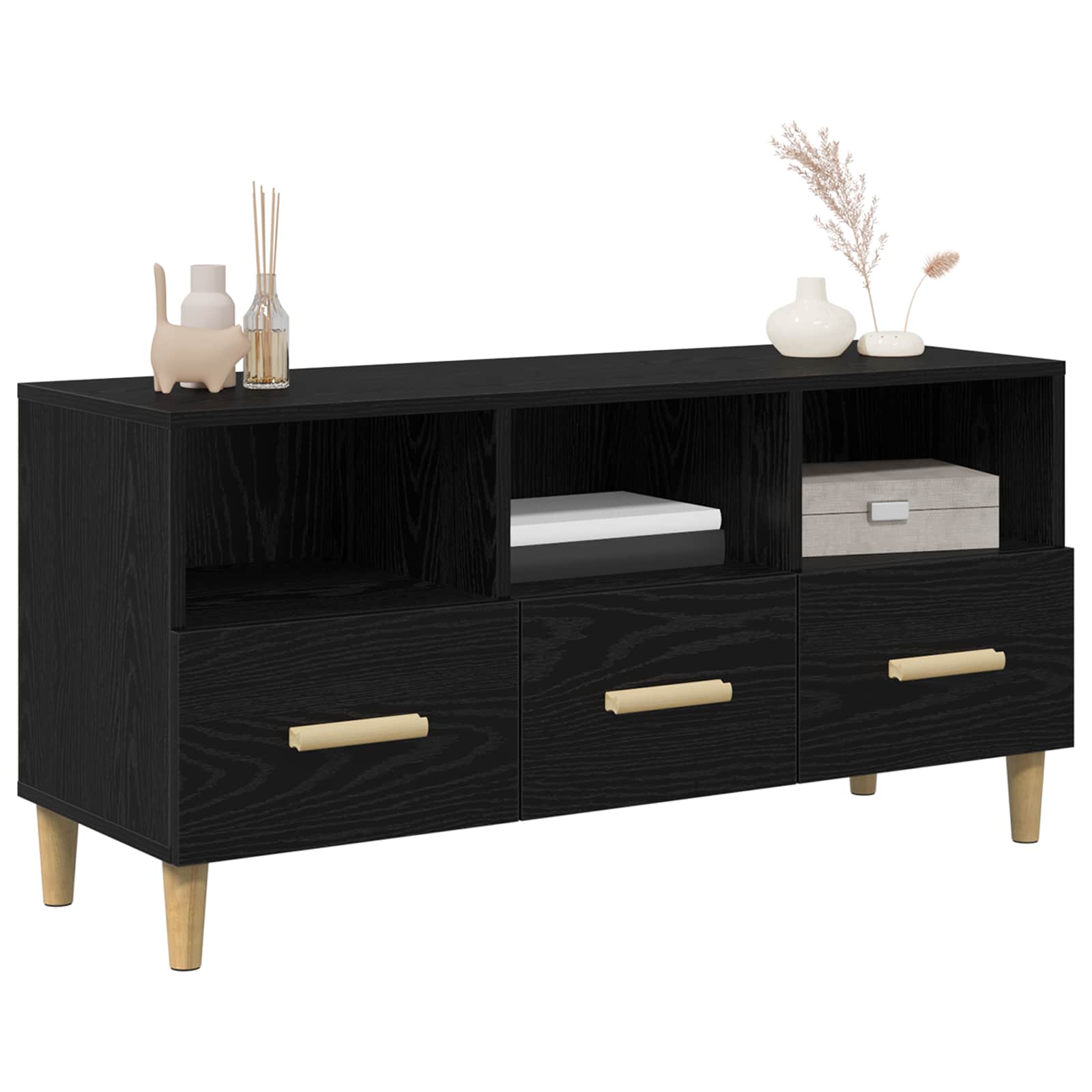 Gabinete para TV 102 x 36 x 50 cm carvalho preto