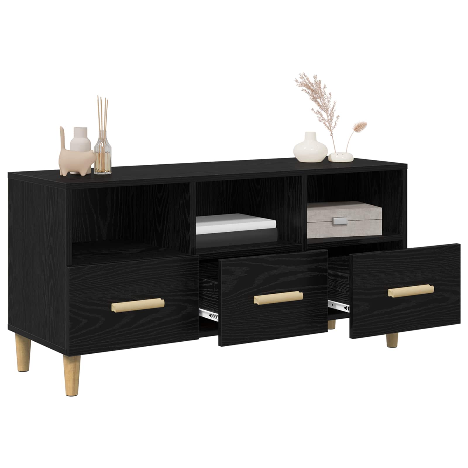 Gabinete para TV 102 x 36 x 50 cm carvalho preto
