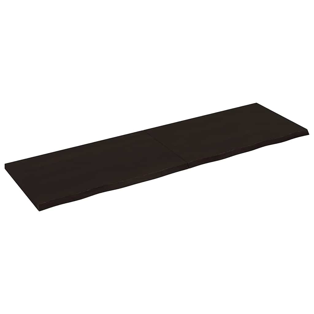 Tampo de mesa 200x60x(2-4) cm carvalho tratado castanho-escuro