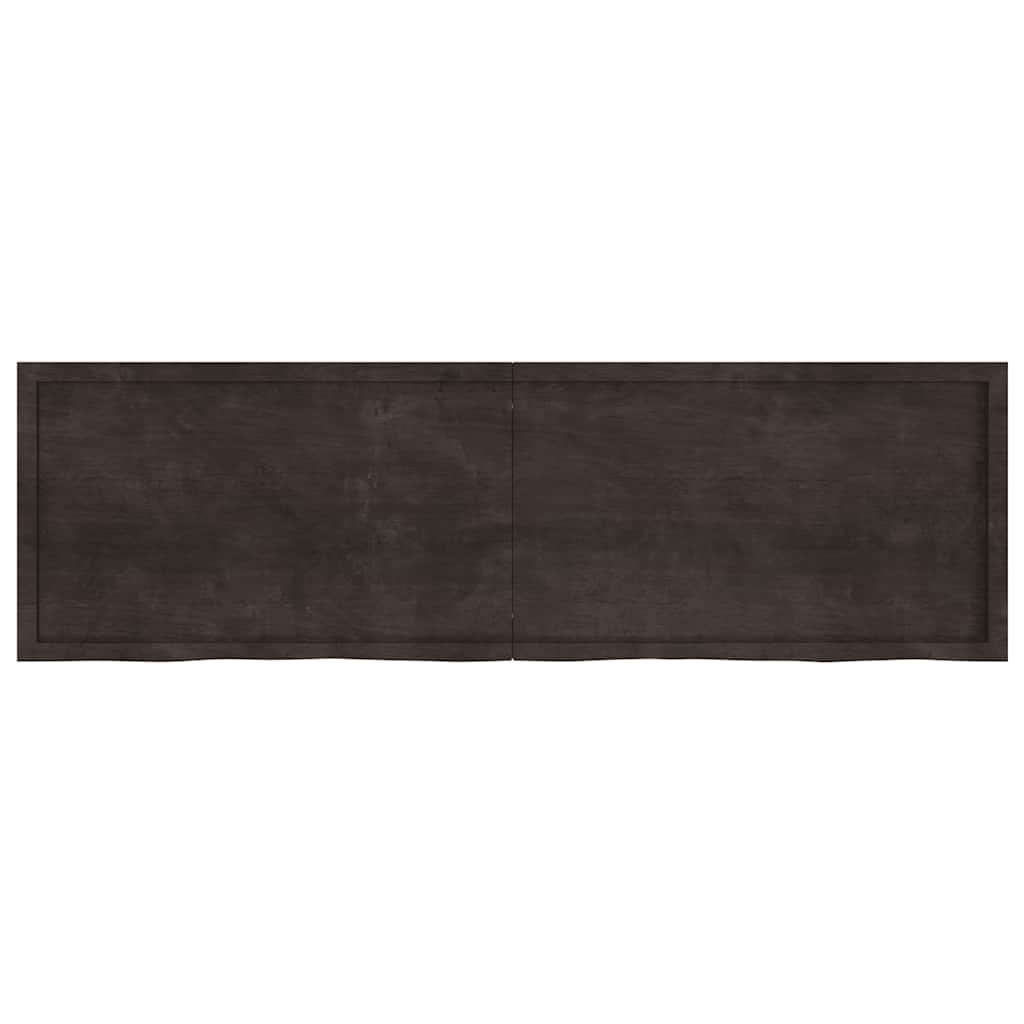 Tampo de mesa 200x60x(2-4) cm carvalho tratado castanho-escuro