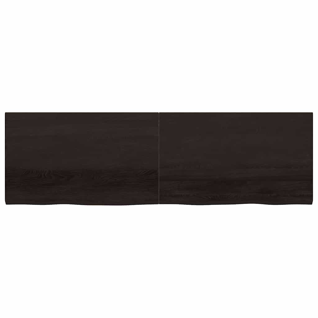 Tampo de mesa 200x60x(2-4) cm carvalho tratado castanho-escuro