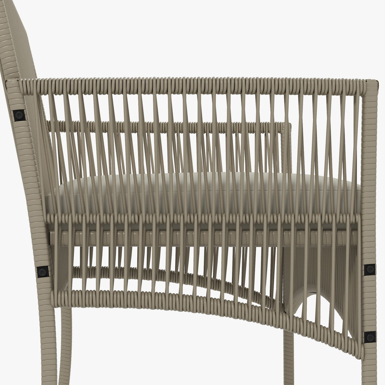 Conjunto de móveis de jardim de vime de 4 peças móveis de varanda com 1 sofá 2 poltronas e mesa de centro cáqui