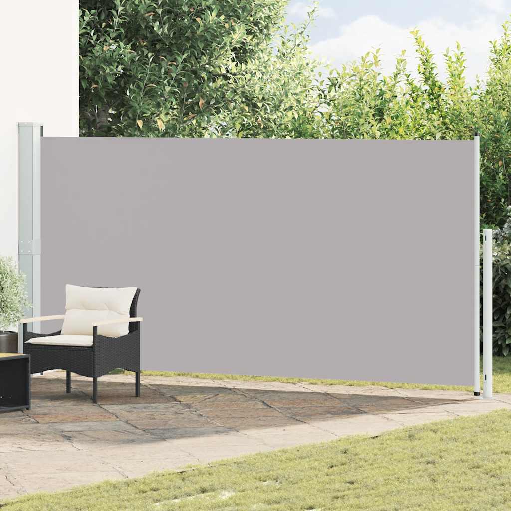 Toldo lateral retrátil para pátio 180x500 cm cinzento