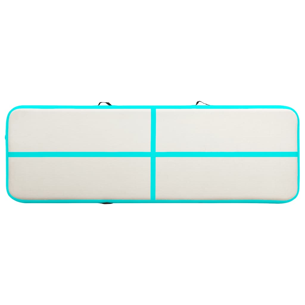 Colchão de ginástica insuflável c/ bomba 400x100x20cm PVC verde