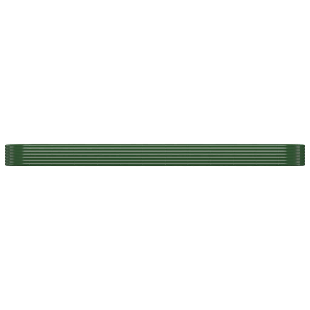 Canteiro elevado jardim 507x100x36 cm aço galvanizado verde