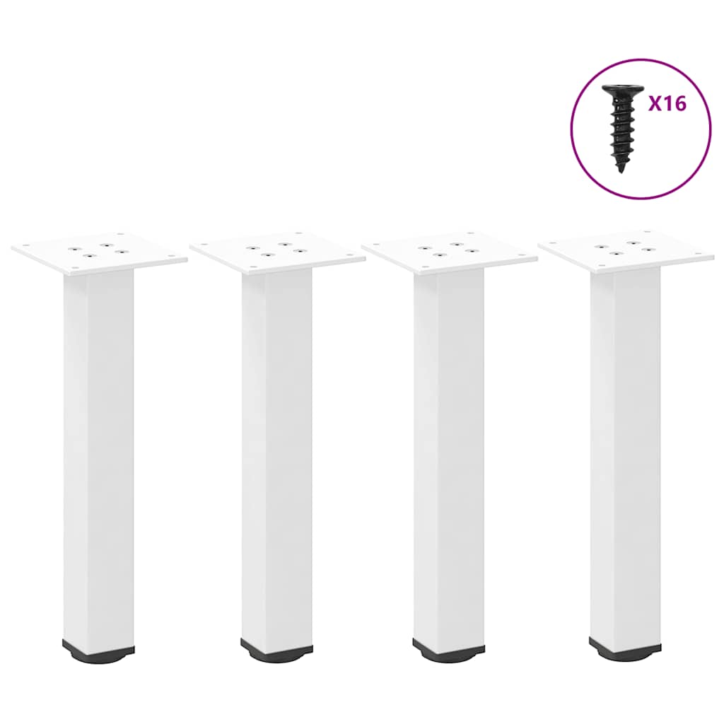 Pés para mesa de centro 4 peças, branco, 30-32 cm, aço
