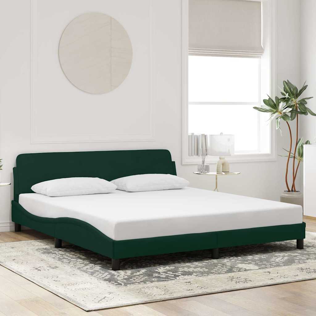 Estrutura de cama dover 180x200 cm veludo verde-escuro