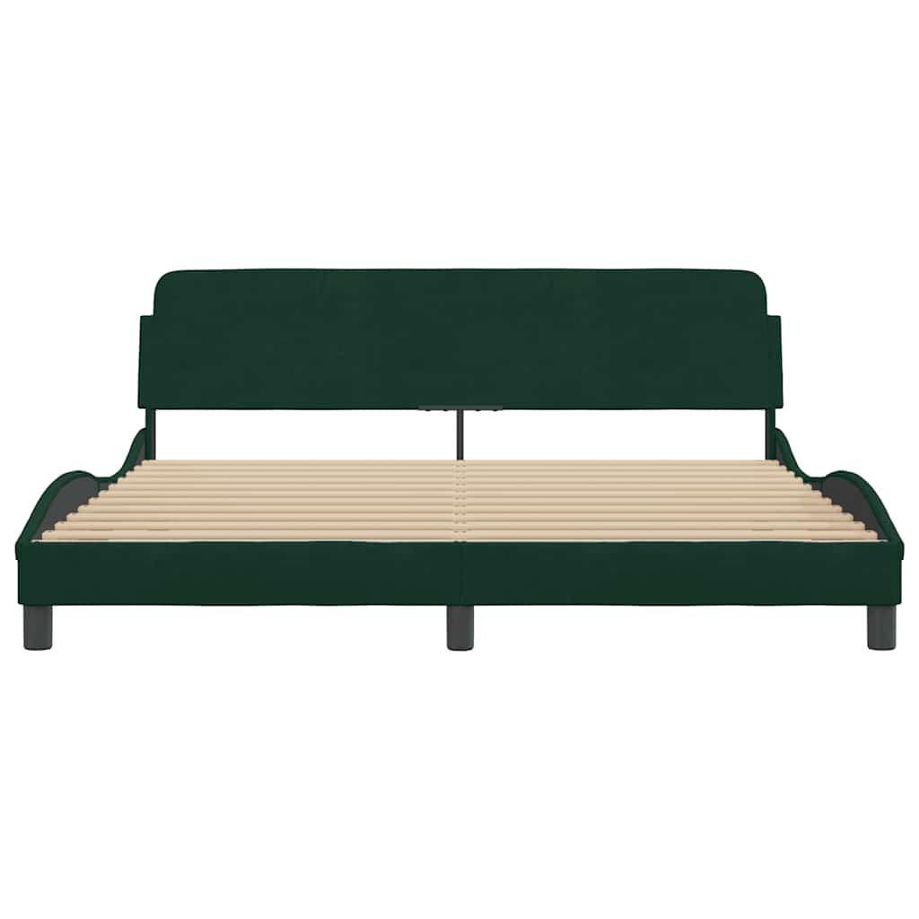 Estrutura de cama dover 180x200 cm veludo verde-escuro