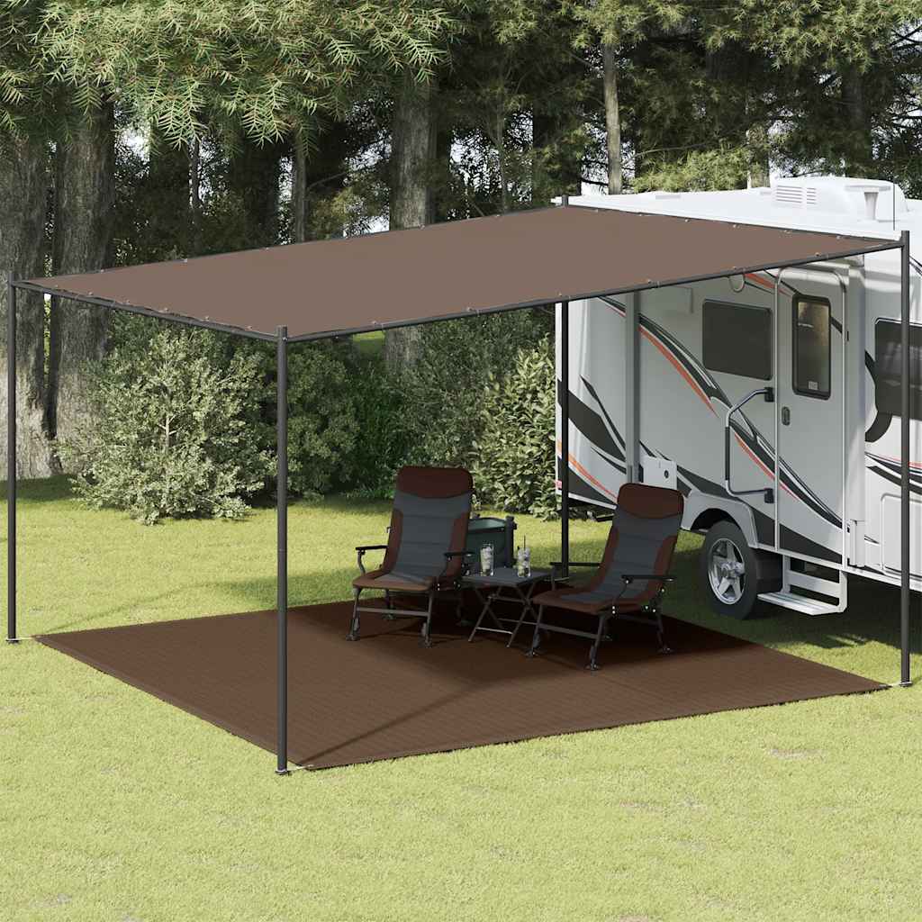 Tapete de campismo para tenda 400x400 cm castanho