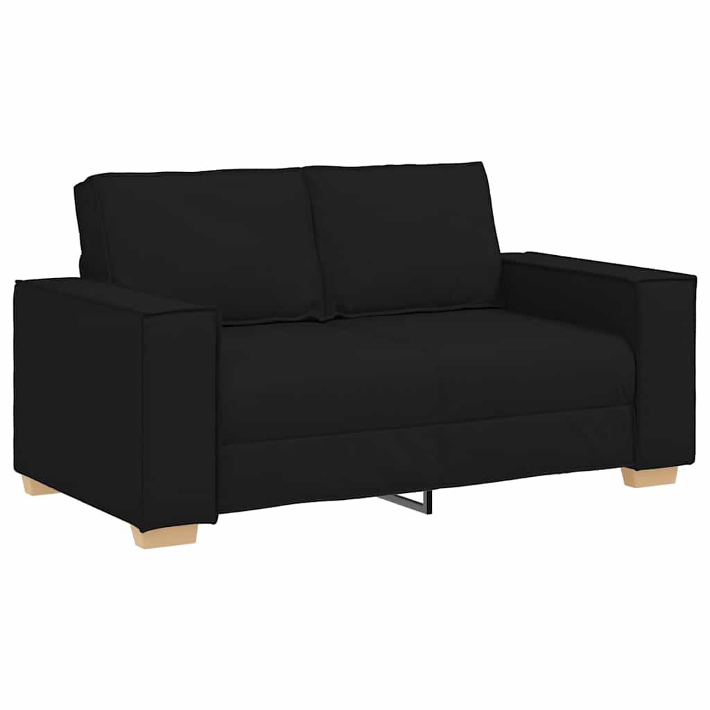 Sofá de 2 lugares preto 160x78x84 cm tecido